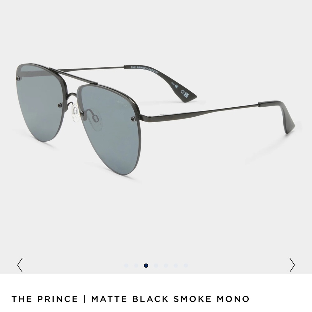 Le Specs The Prince Matte Black Aviator Sunglasses